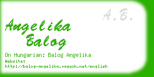 angelika balog business card